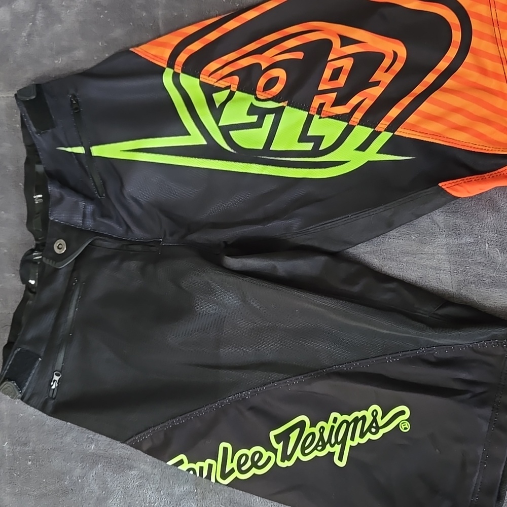 Men's Black and Orange Athletic Shorts